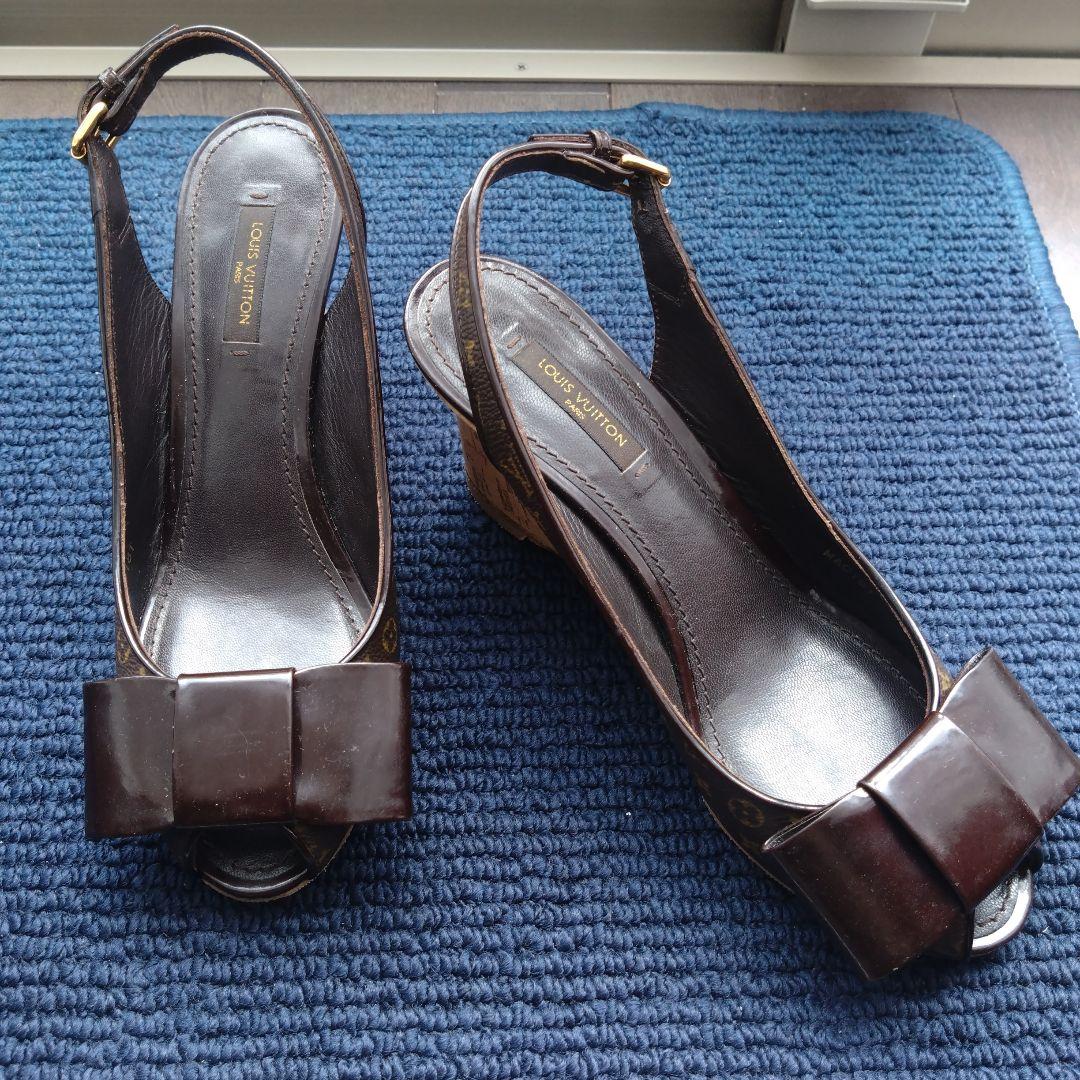 Louis Vuitton ウェッジソールサンダル37.5(日本サイズ24cm)