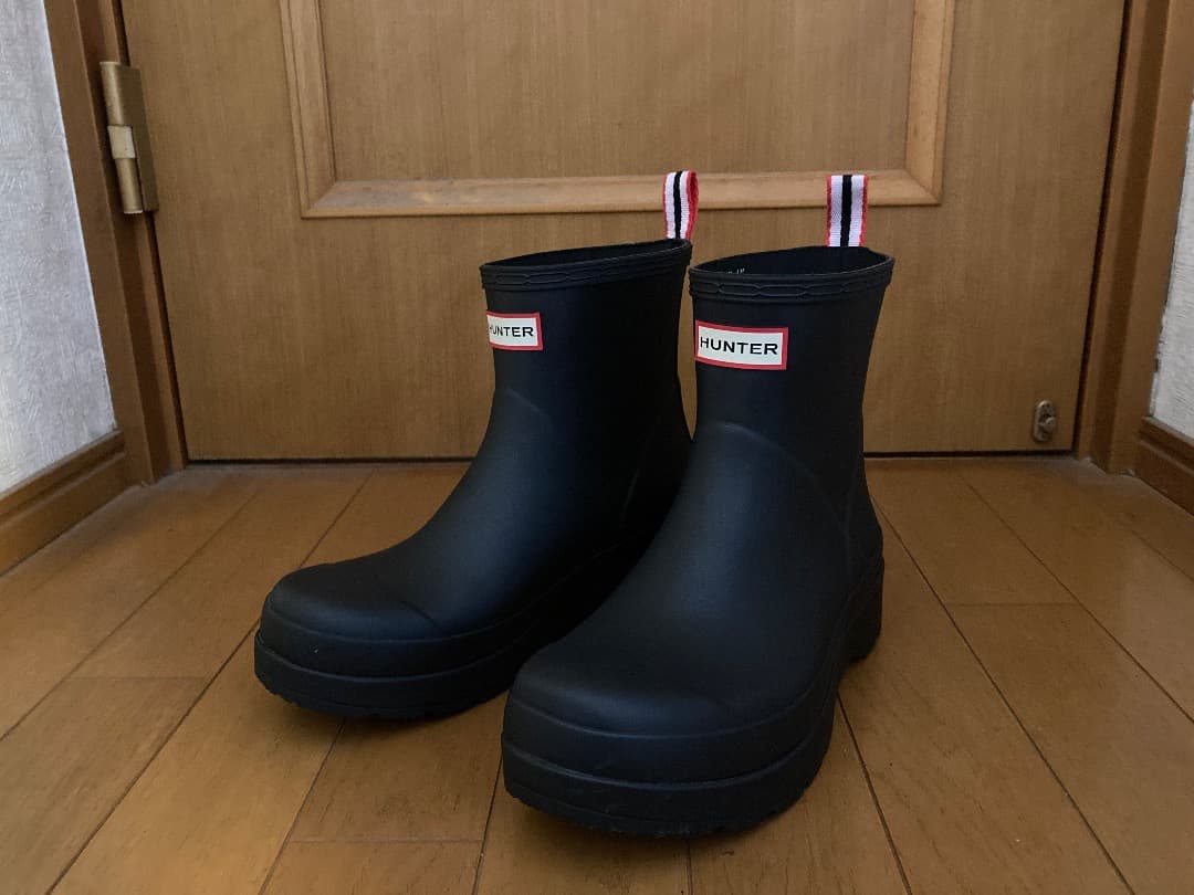 Hunter メンズ オリジナル ショート プレイ ブーツ - ブラック