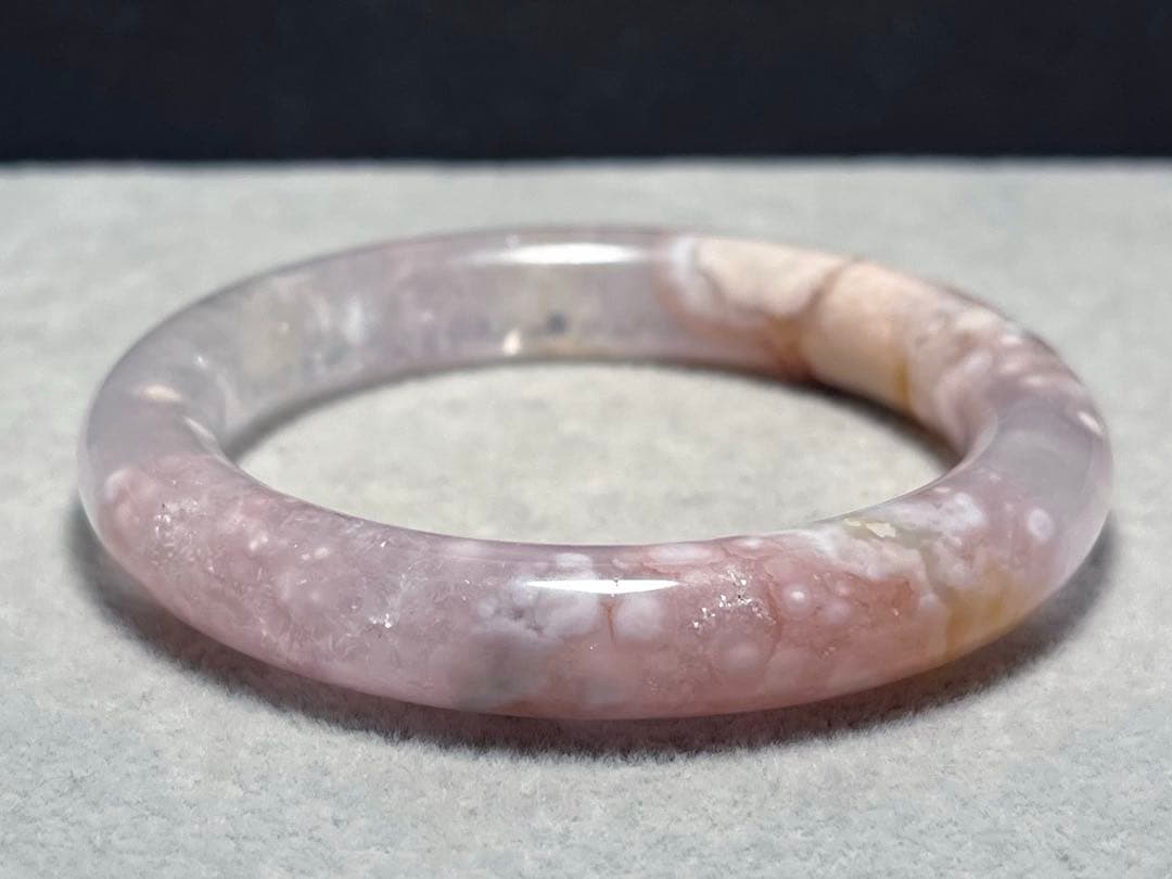 天然紫色　桜瑪瑙バングル　58mm