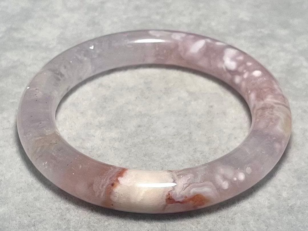 天然紫色　桜瑪瑙バングル　58mm