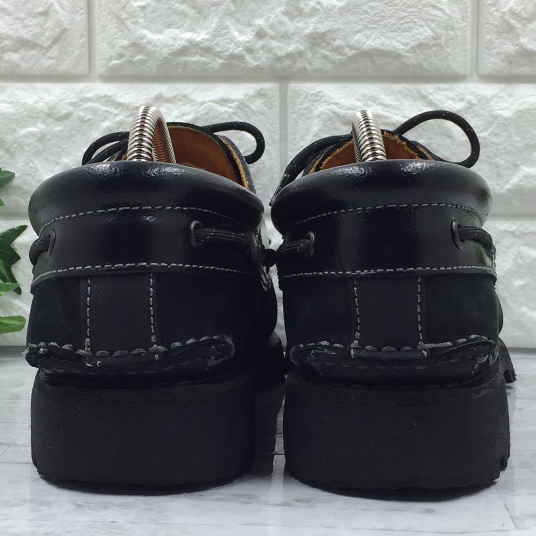 【美品】Timberland ティンバーランド3eyeデッキシューズ黒 25cm