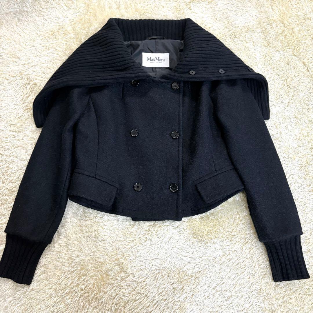 マックスマーラ　Max Mara アルパカ混　3way コート ブラック