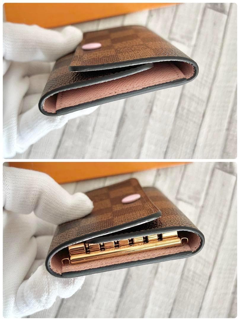 【A級美品】ルイヴィトン　キーケース　ダミエ　ローズバレリーヌ　6連