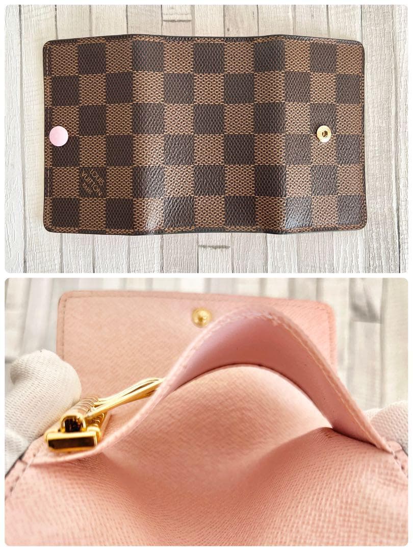 【A級美品】ルイヴィトン　キーケース　ダミエ　ローズバレリーヌ　6連