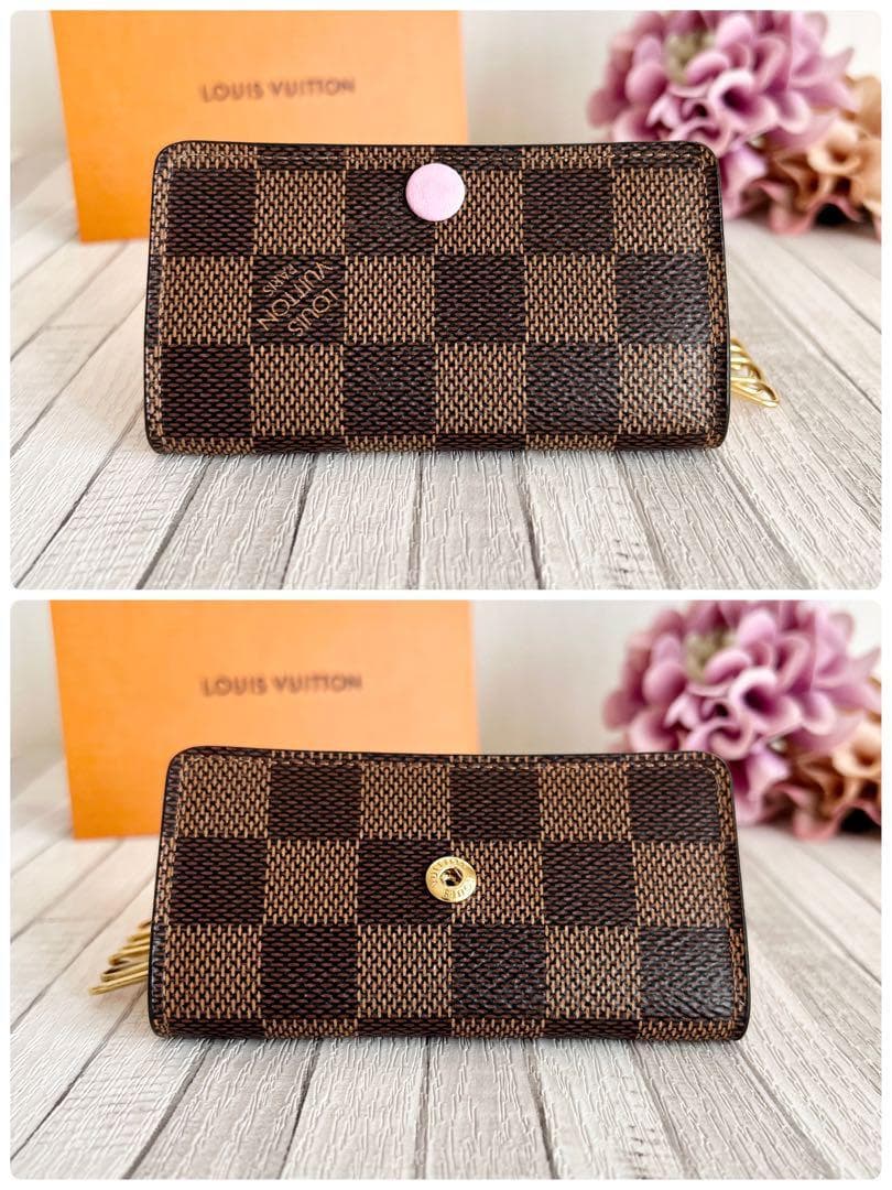 【A級美品】ルイヴィトン　キーケース　ダミエ　ローズバレリーヌ　6連
