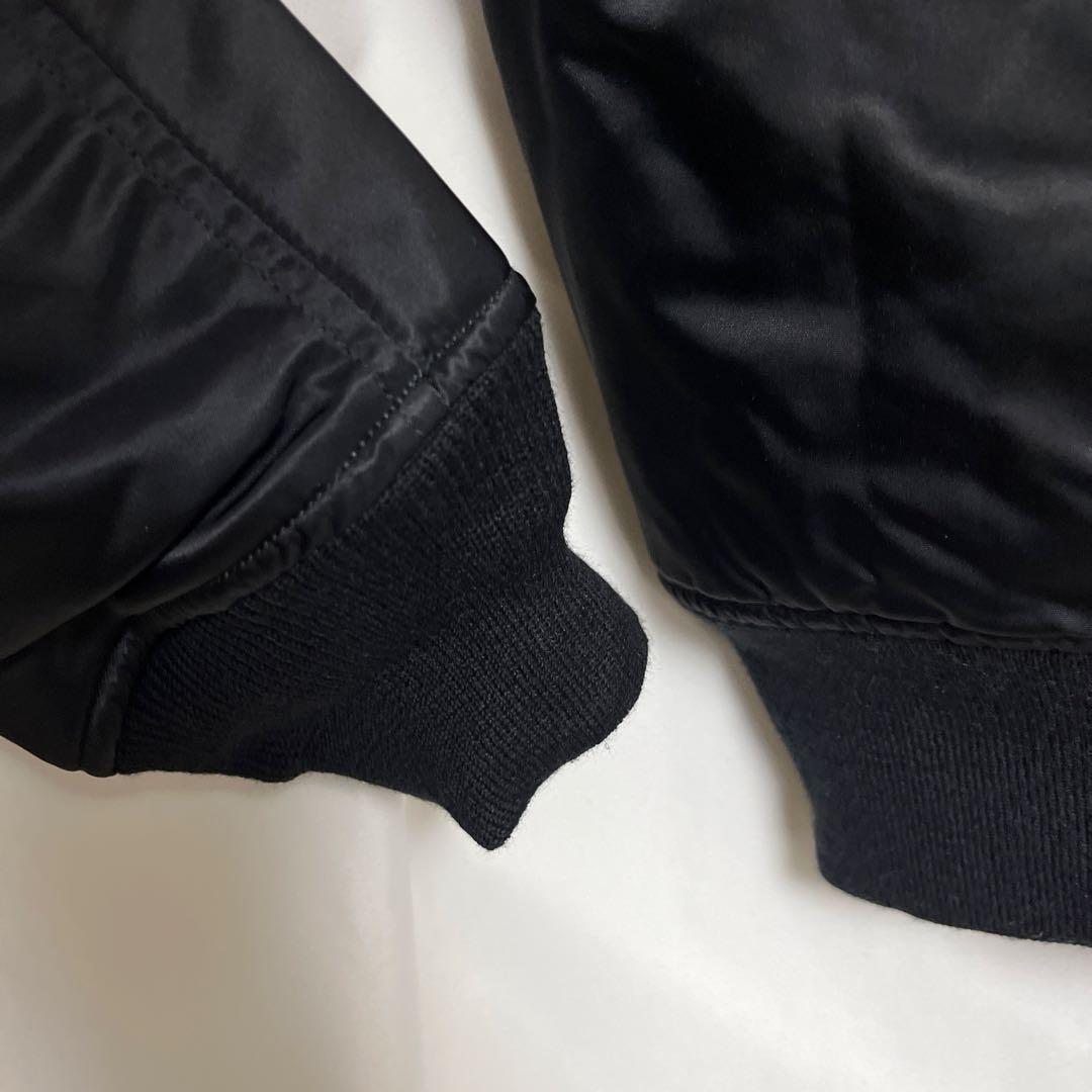 SEQUEL 袖レザー スウェード切替 MA-1 ジャケット 黒L シークエル