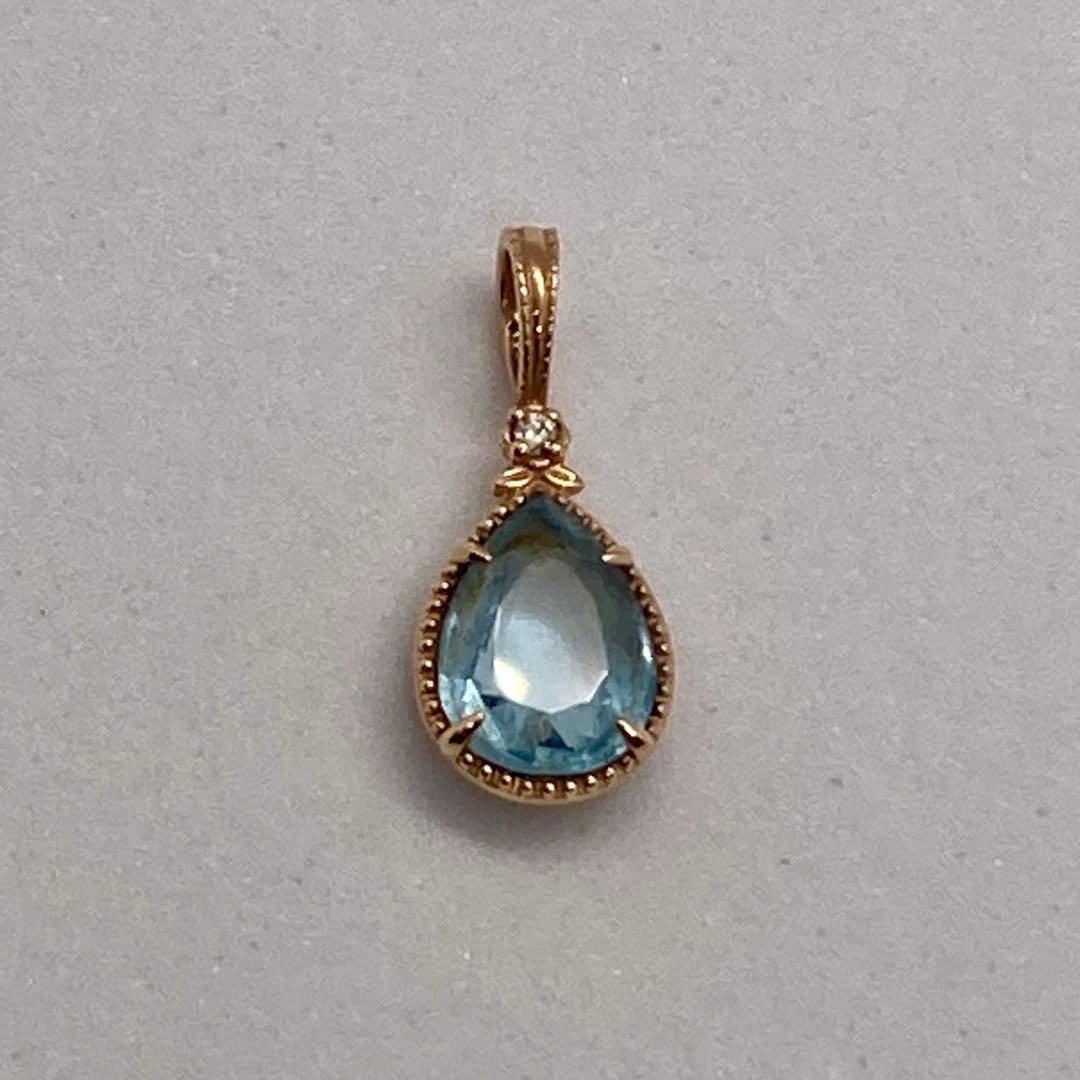 agete チャーム　アクアマリンとダイヤモンド