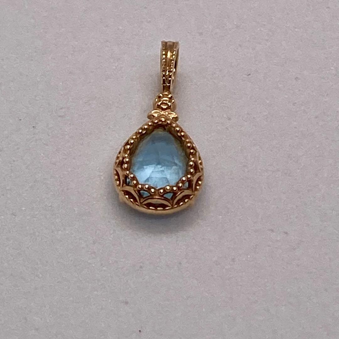 agete チャーム　アクアマリンとダイヤモンド