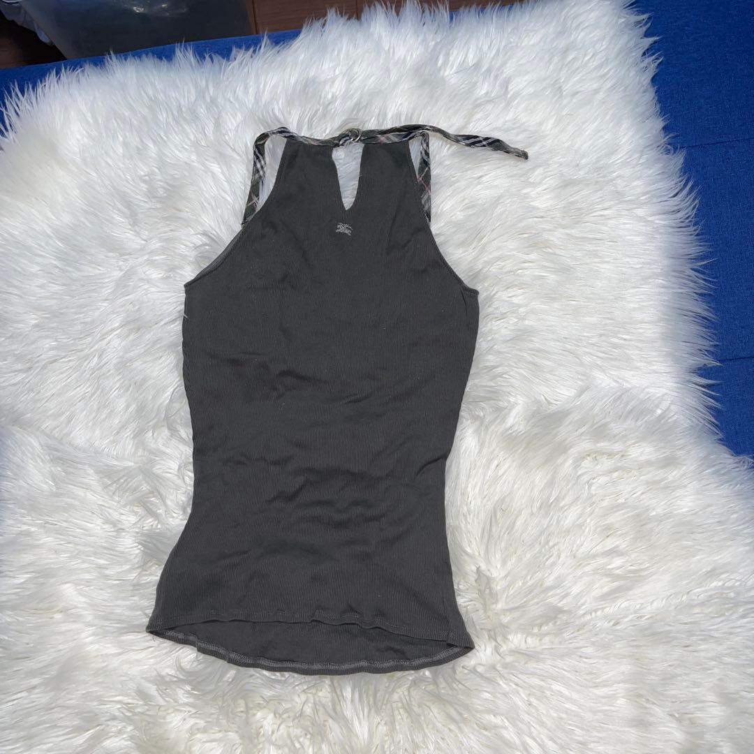 BurberryカーキVネックタンクトップ