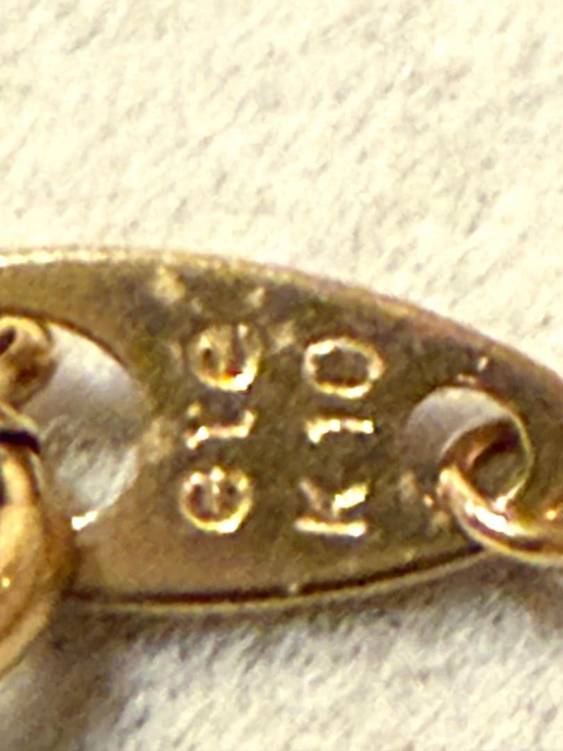 ete k10 ゴールドロングチェーンネックレス 40cm 【刻印あり】