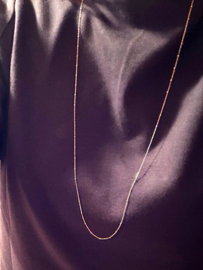 ete k10 ゴールドロングチェーンネックレス 40cm 【刻印あり】