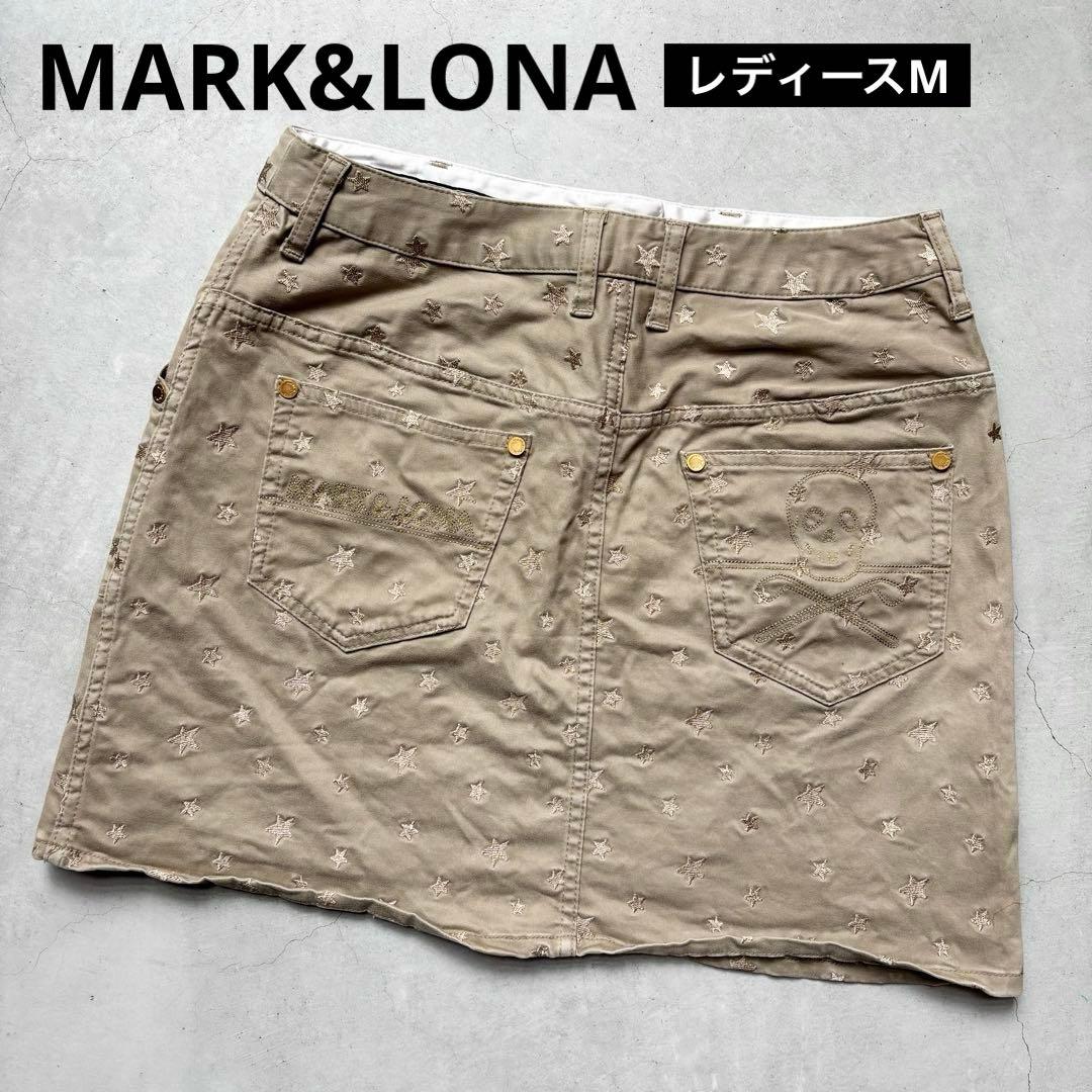 MARK&LONA マークアンドロナ スカル刺繍 ストレッチスカート スター刺繍