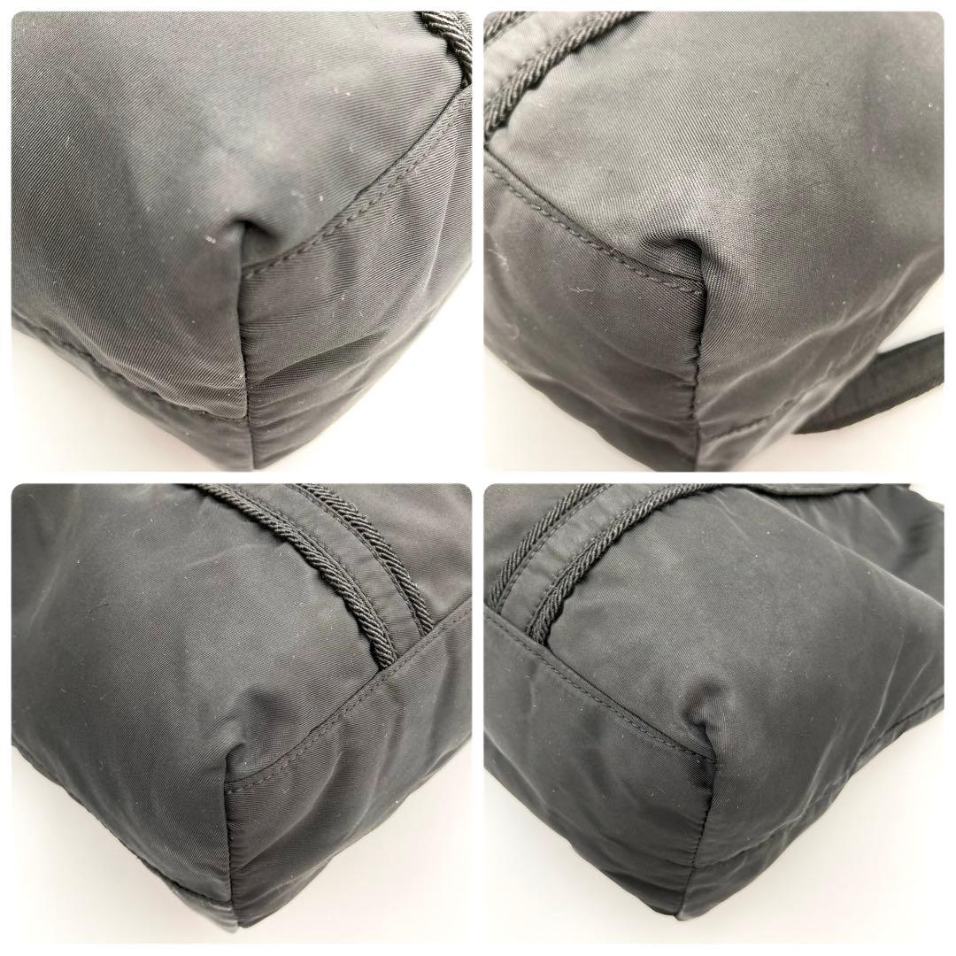 咲月✨ PRADA トートバッグ 黒 テスートナイロン ロゴ刺繍 シンプル