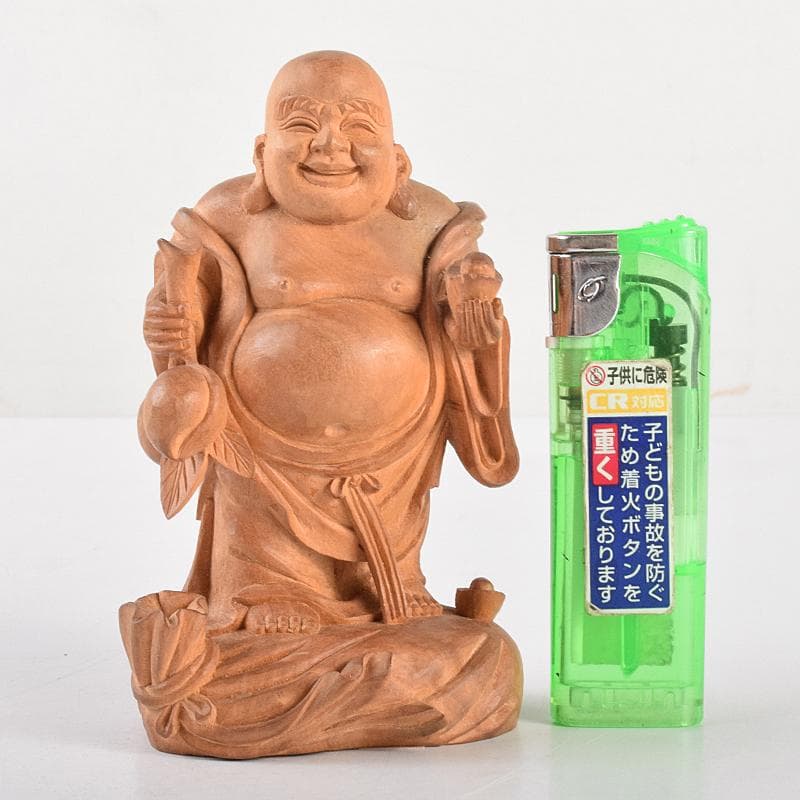 ゆきか　仏教美術　香木　白檀彫刻　布袋像　仏像　置物　V　R5123
