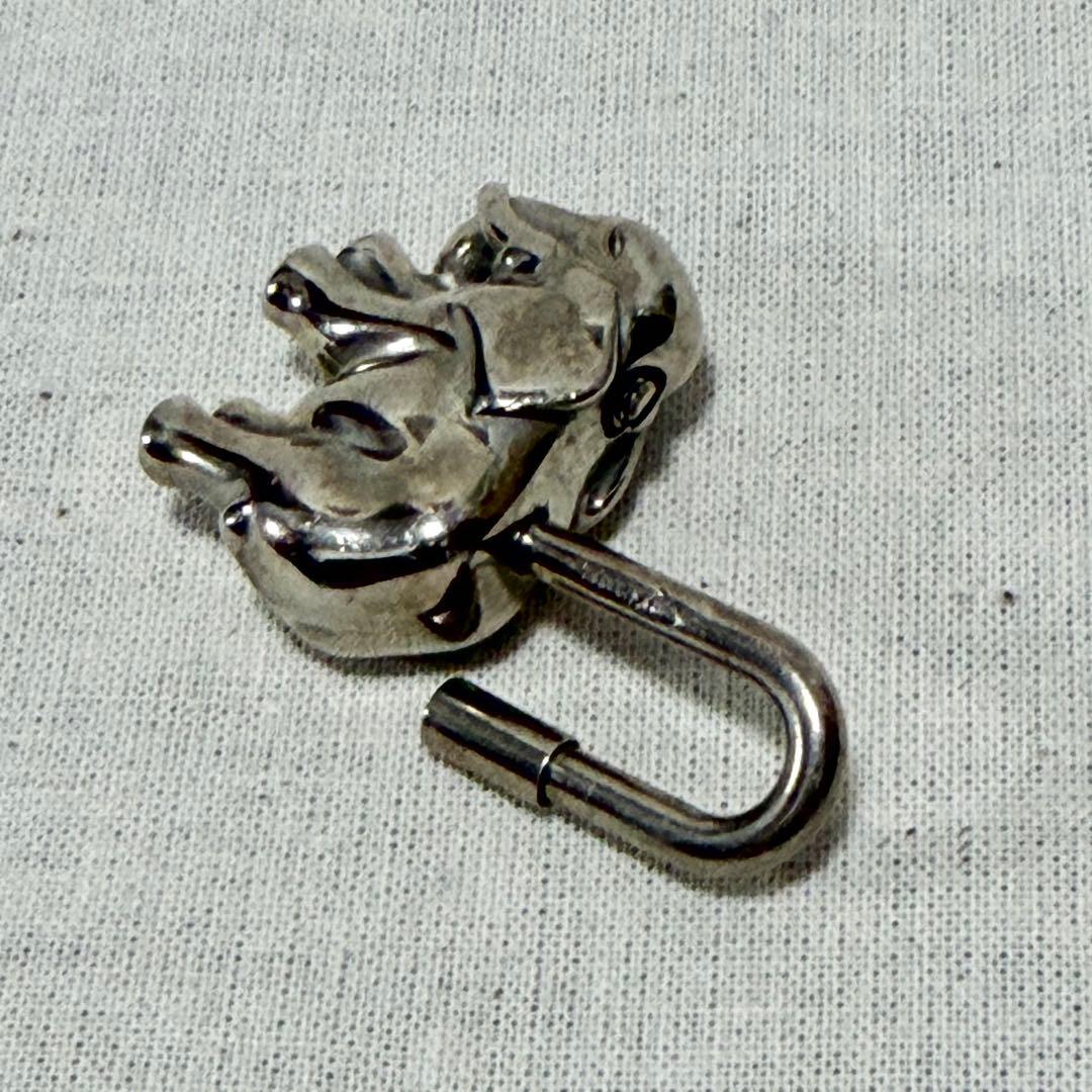 中古 エルメス HERMES カデナ 南京錠 1988年 象 シルバー金具