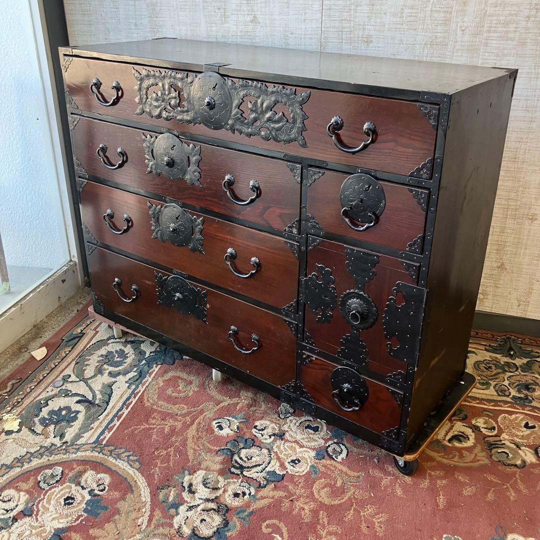 昭和レトロ 仙台箪笥 4段9杯 引き出し箪笥 和箪笥 ビンテージ 古家具