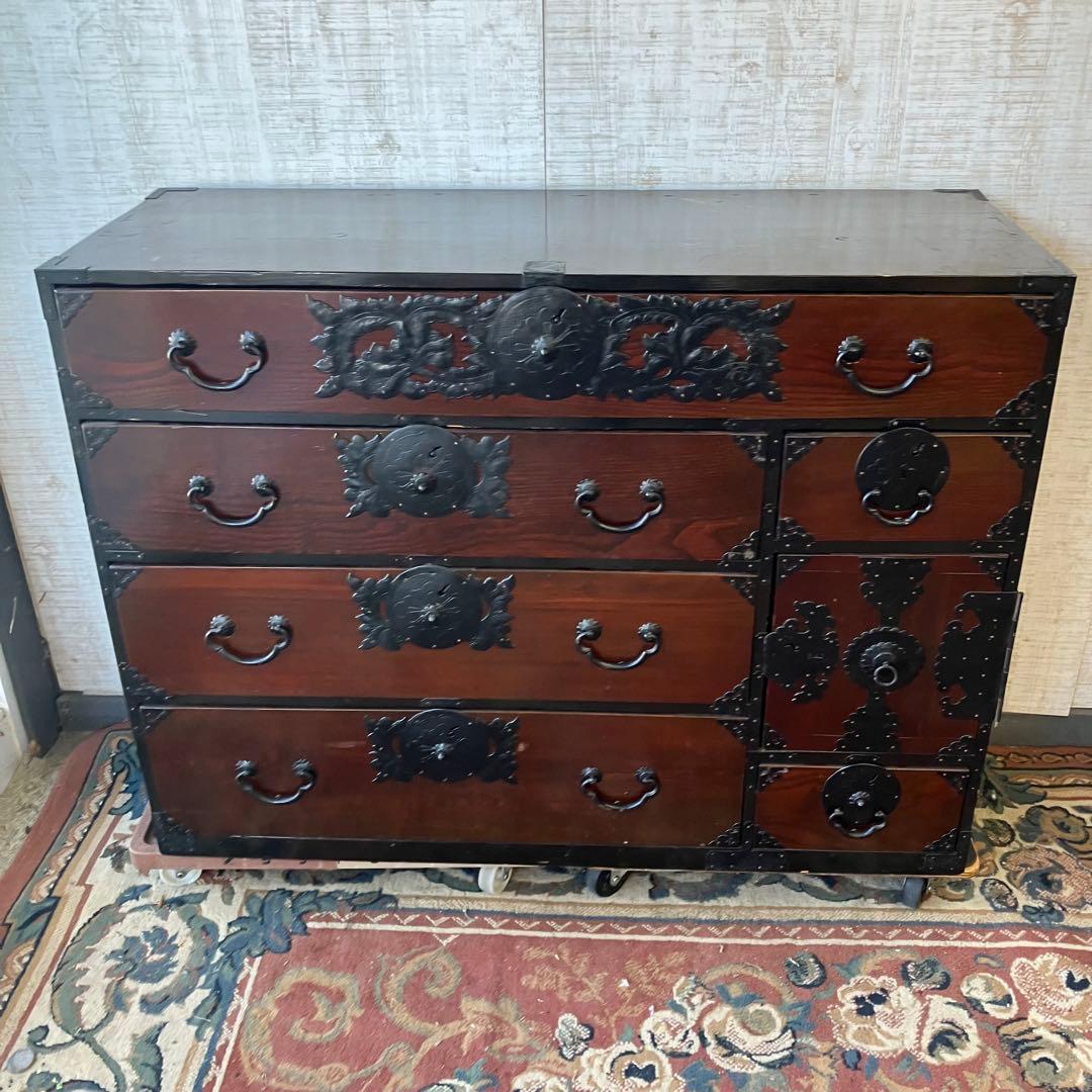 昭和レトロ 仙台箪笥 4段9杯 引き出し箪笥 和箪笥 ビンテージ 古家具