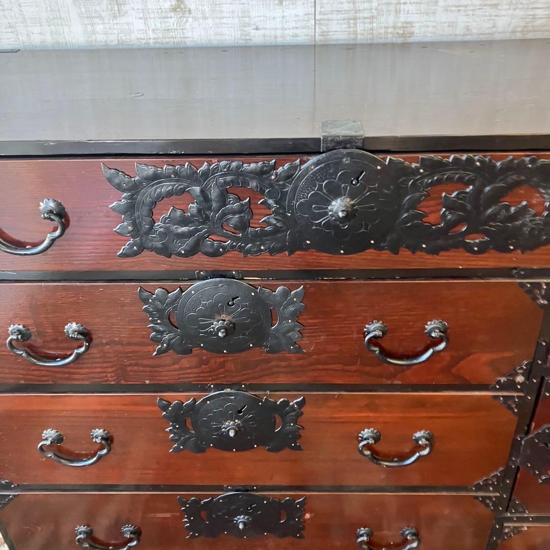 昭和レトロ 仙台箪笥 4段9杯 引き出し箪笥 和箪笥 ビンテージ 古家具