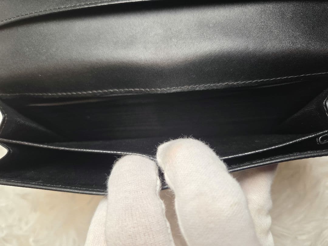 【美品】GUCCI　長財布　GGキャンバス　ベルト　プレート