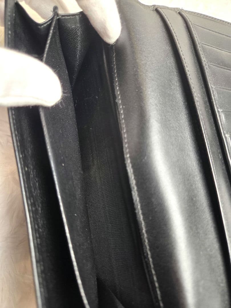 【美品】GUCCI　長財布　GGキャンバス　ベルト　プレート