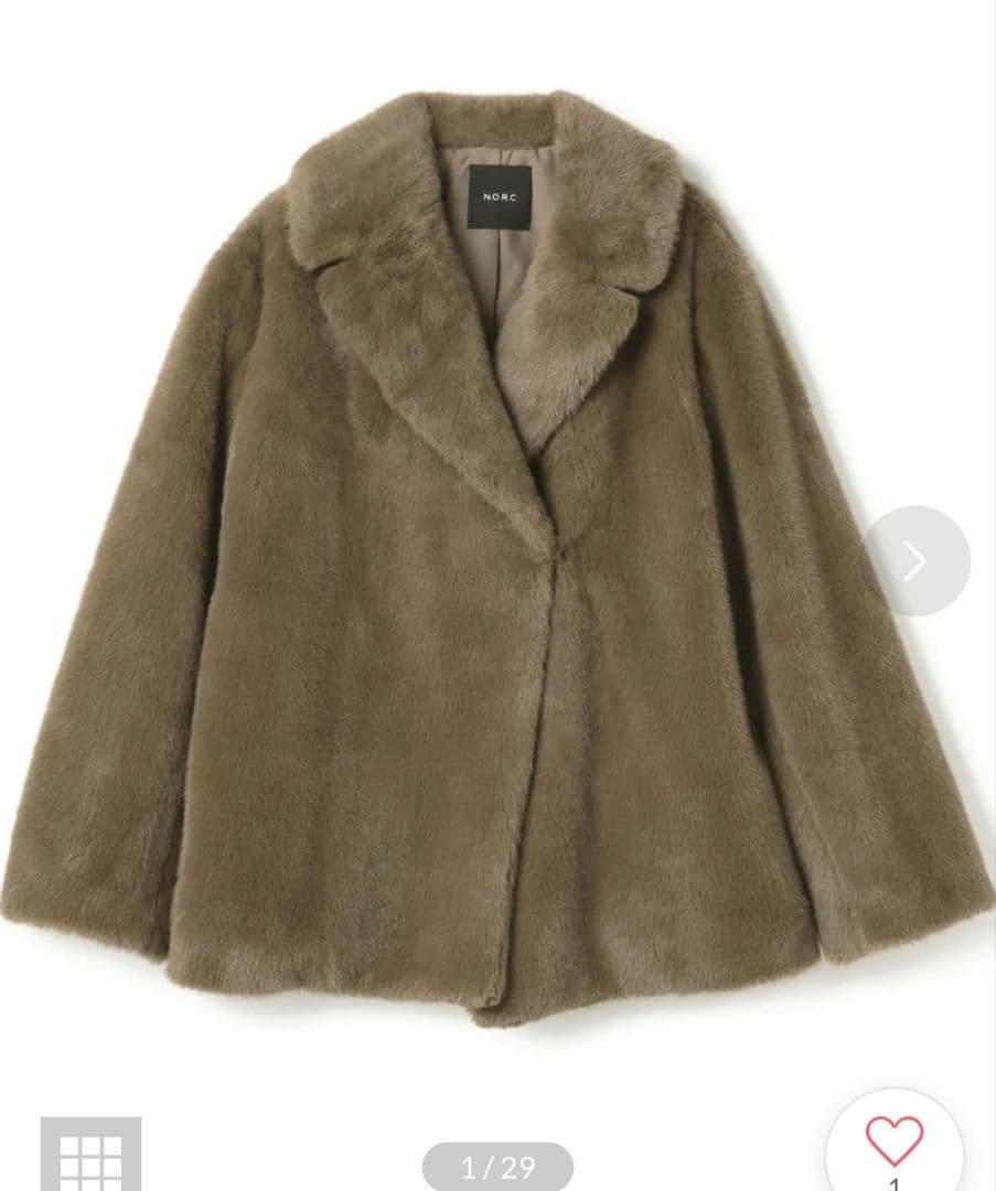 ブラウン　ファーコート　ノーク