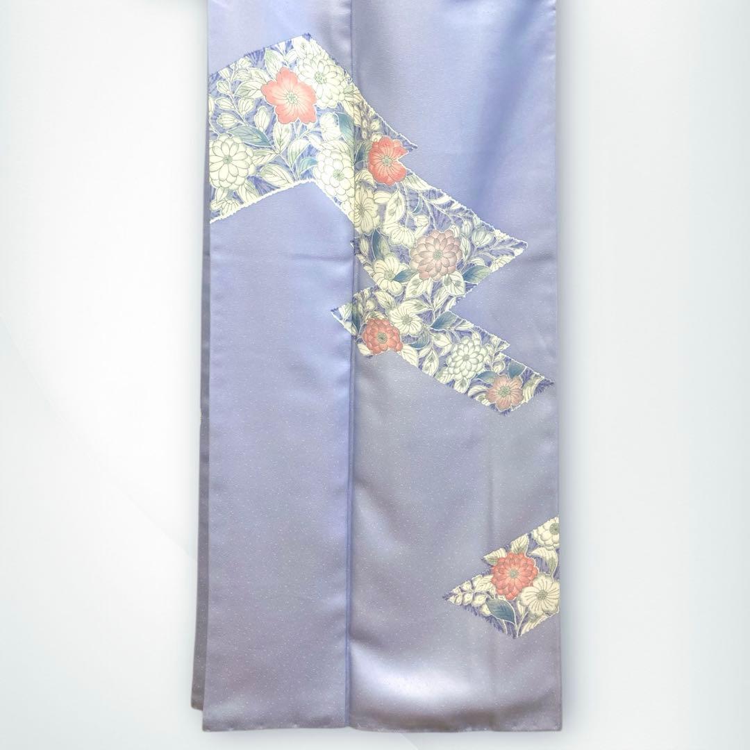 【美品✨】東レシルック　さんび　洗える着物　付け下げ　藤色　辻が花　手縫い　P2