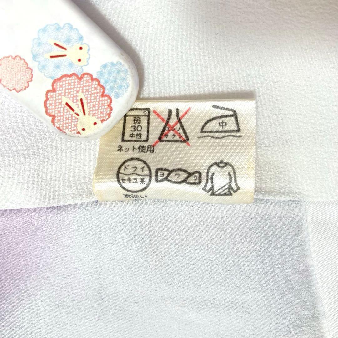 【美品✨】東レシルック　さんび　洗える着物　付け下げ　藤色　辻が花　手縫い　P2
