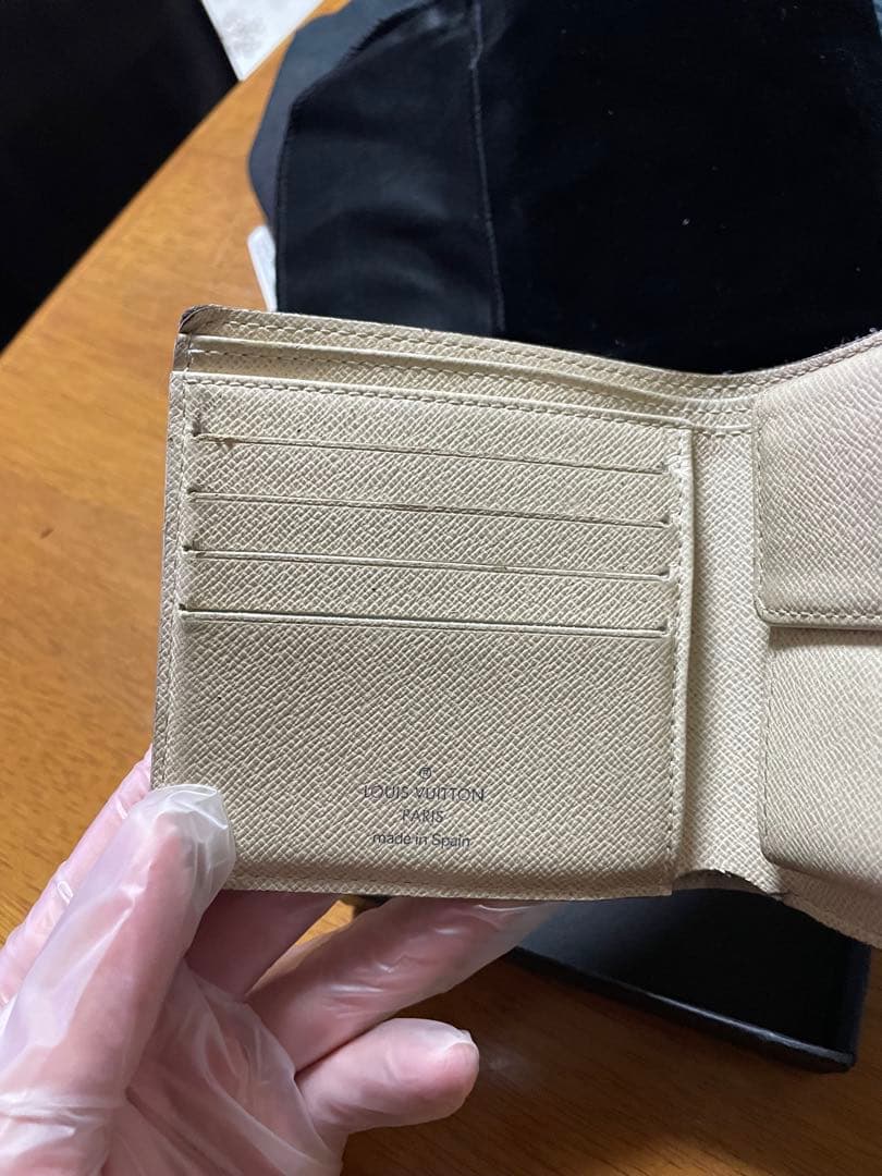 【LOUIS VUITTON】ダミエ・アズール アイボリー 二つ折り財布