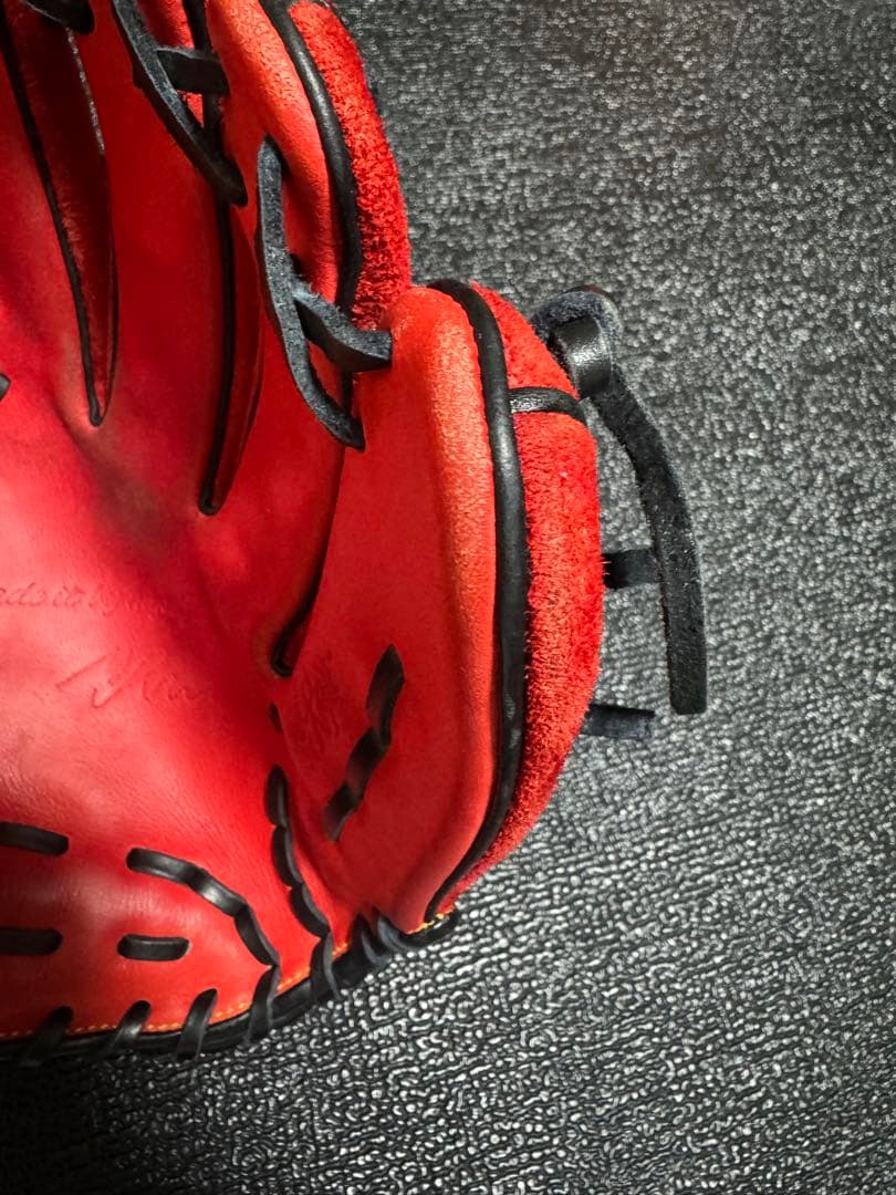 【美品】RYU 投手用グラブ スエード 赤 オーダー不可仕様