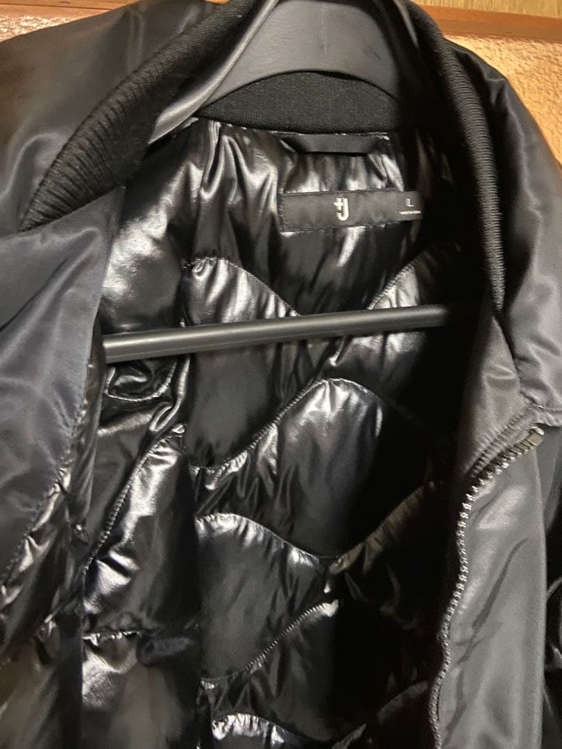 美品ユニクロ+J ハイブリッドダウンオーバーサイズMA-1ブルゾン Lブラック