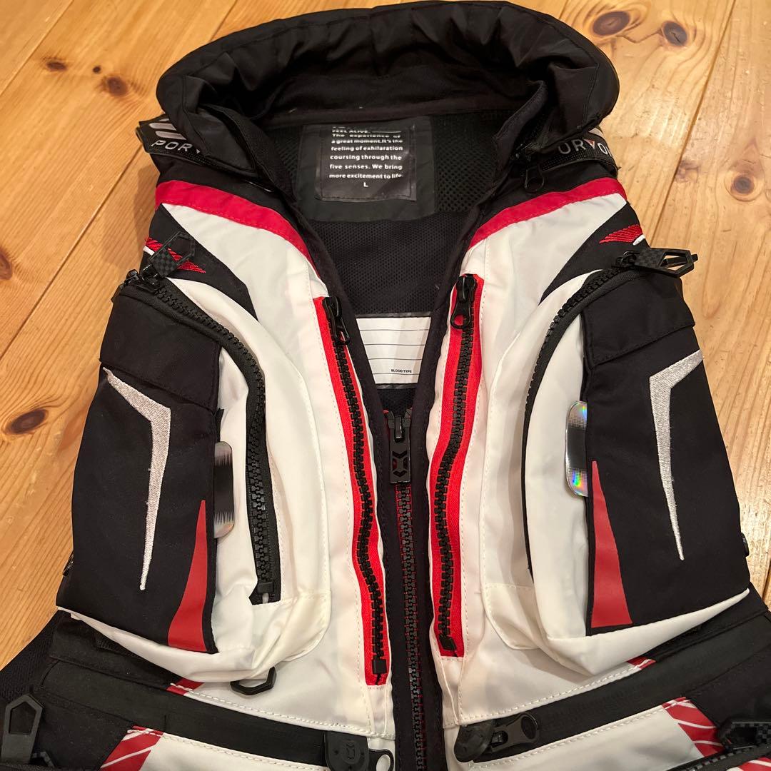 PORVOISR ライフジャケット ホワイト/ブラック/レッド