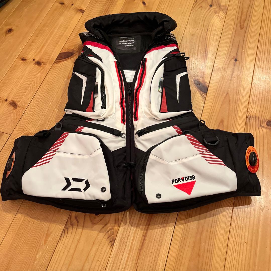 PORVOISR ライフジャケット ホワイト/ブラック/レッド