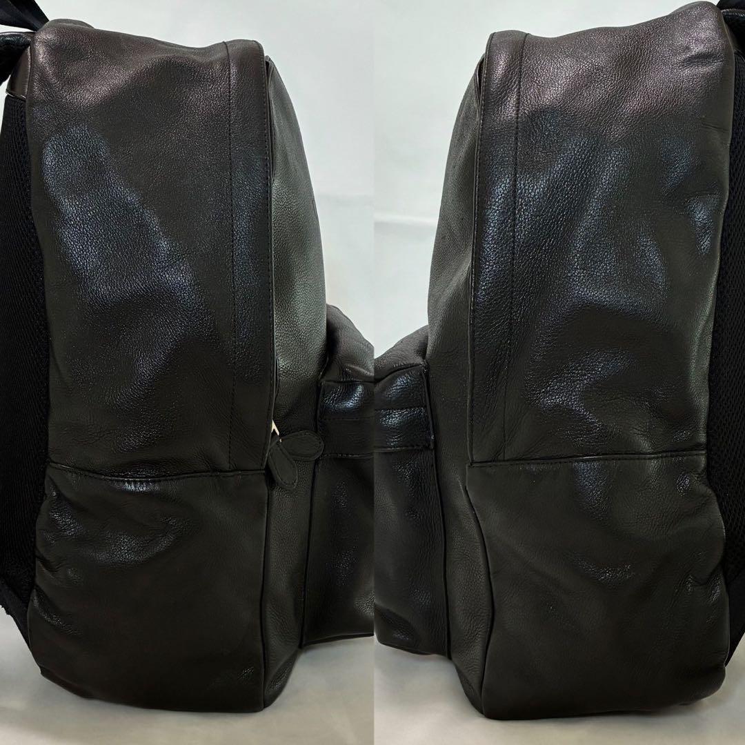 【美品】コーチ 54786 チャールズ リュック ビジネスバッグ レザー 黒