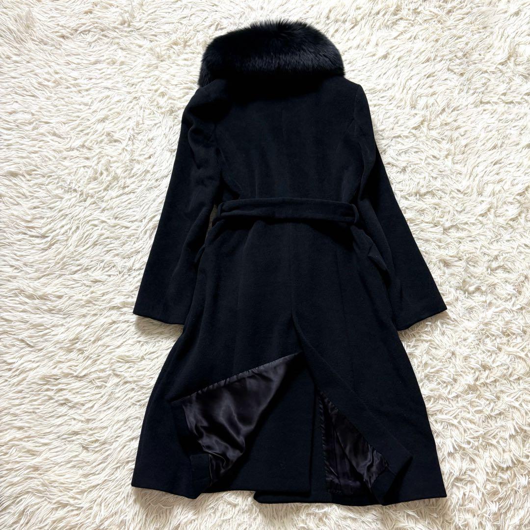 ✨美品✨ イエナ　アンゴラウールロングコート　フォックスファー取り外し可　ベルト