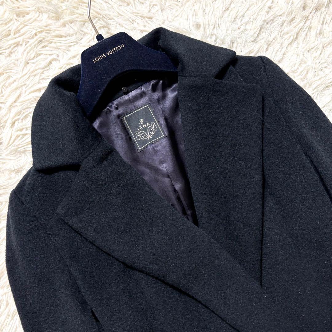 ✨美品✨ イエナ　アンゴラウールロングコート　フォックスファー取り外し可　ベルト