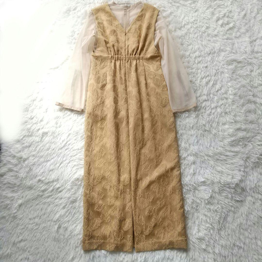 美品　AIMER　チュールブラウス付 ジャカード タイト パーティードレス