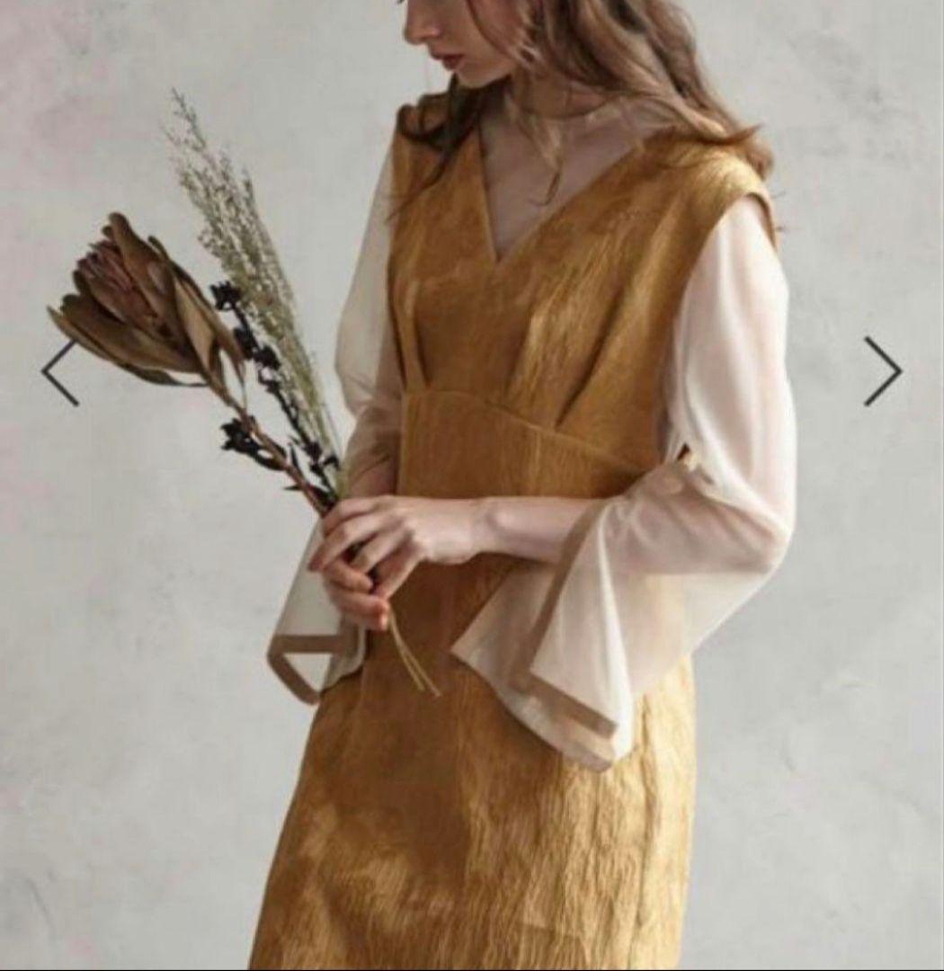 美品　AIMER　チュールブラウス付 ジャカード タイト パーティードレス