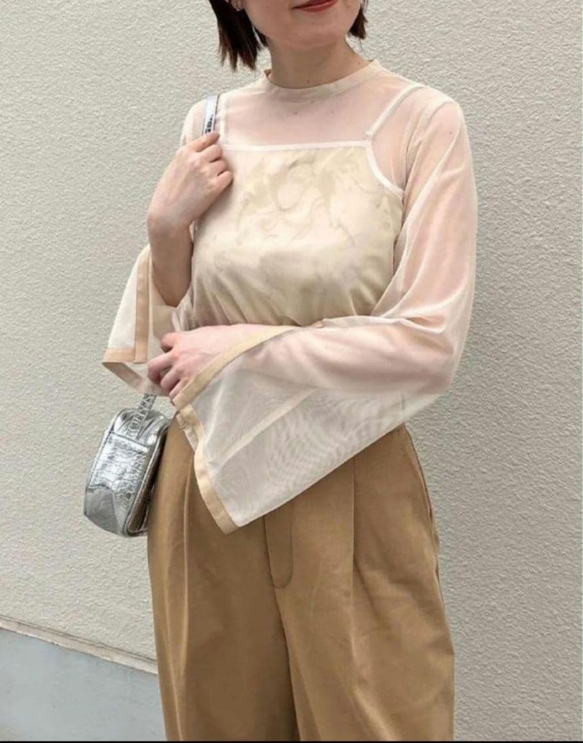 美品　AIMER　チュールブラウス付 ジャカード タイト パーティードレス