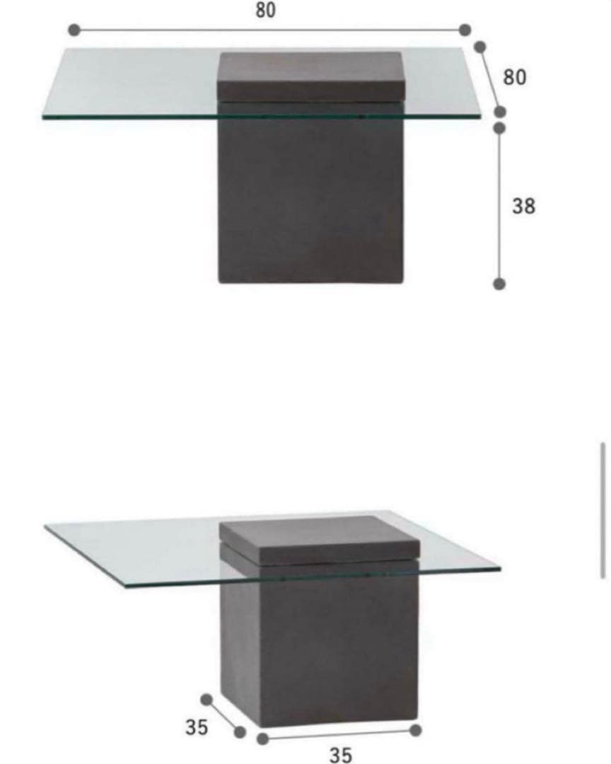 （送料込）モーダエンカーサ　FLYING table ガラス・コンクリート