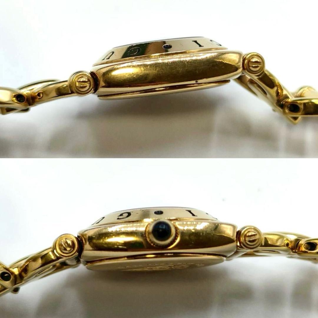 【箱付き稼働品】GUCCI 6400L 腕時計 ホースビット 黒文字盤 クォーツ