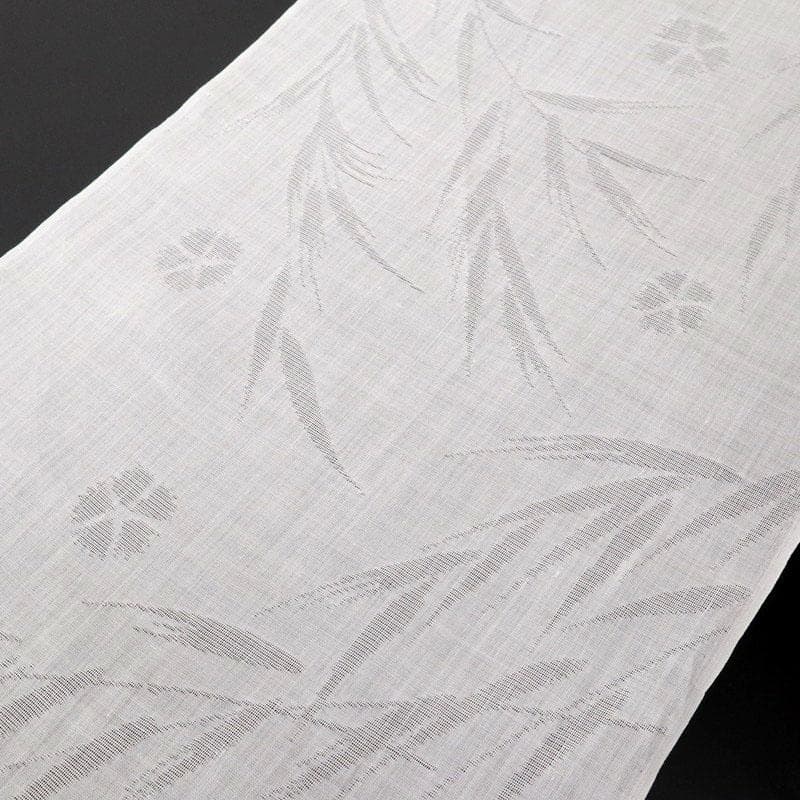 《Be★襦袢仕立て＋麻半衿＋衣紋抜＋麻小千谷本紋紗柳に撫子反24-298》