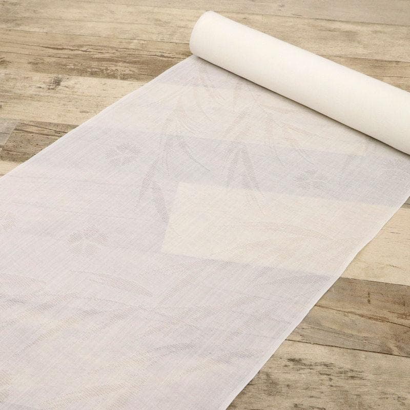 《Be★襦袢仕立て＋麻半衿＋衣紋抜＋麻小千谷本紋紗柳に撫子反24-298》