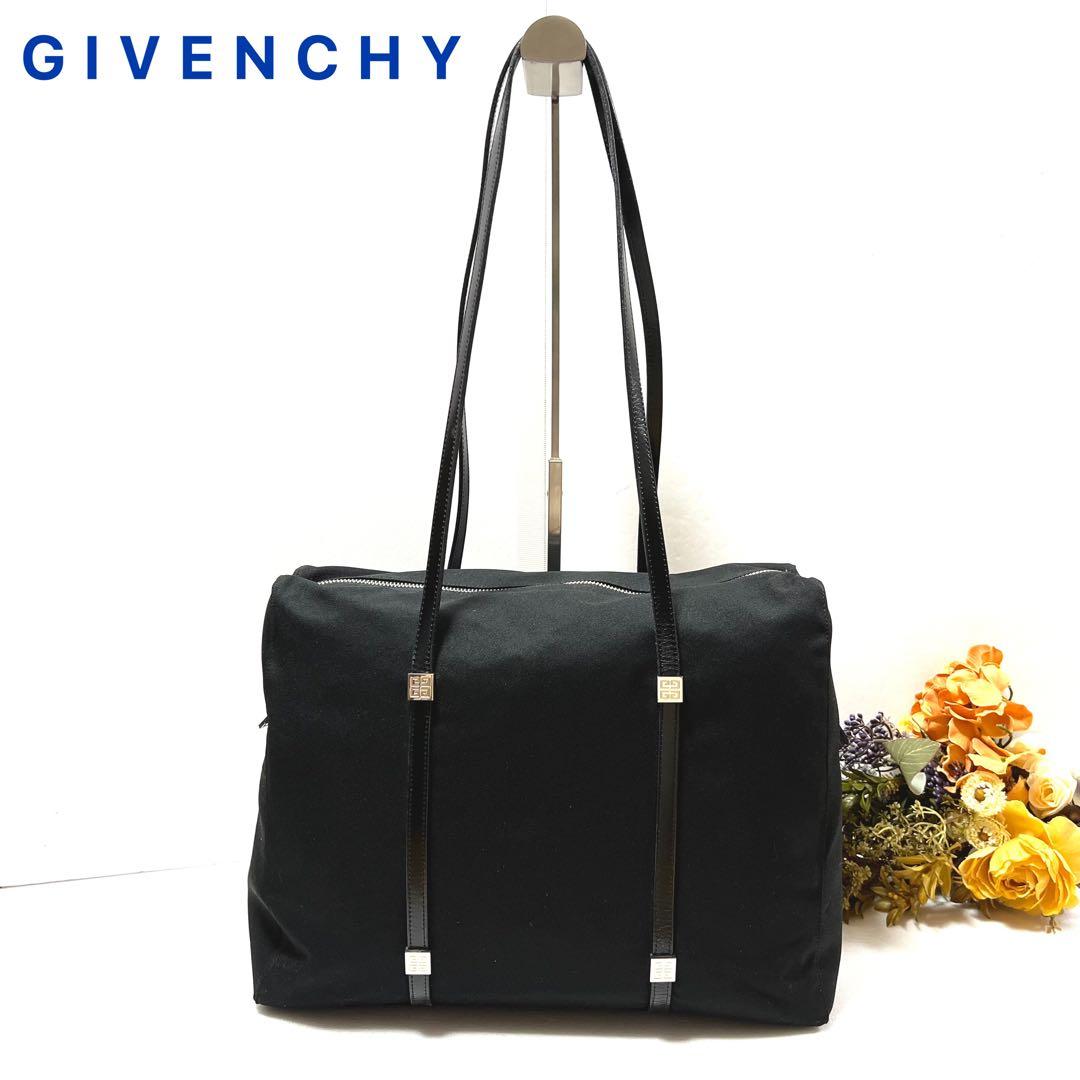 【良品】GIVENCHY ジバンシィ ボストンバッグ ナイロン 4Gロゴ 黒