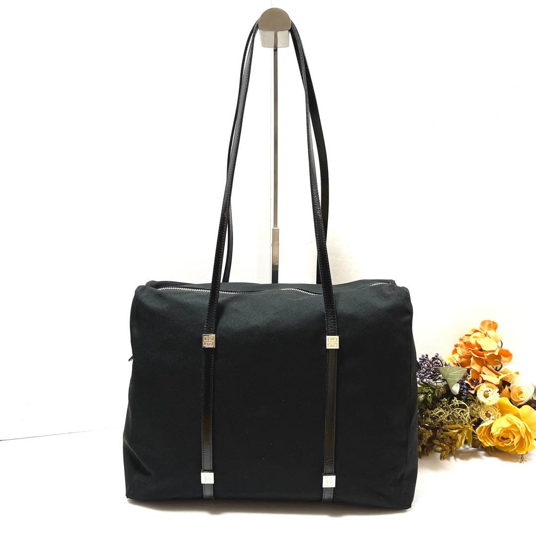 【良品】GIVENCHY ジバンシィ ボストンバッグ ナイロン 4Gロゴ 黒