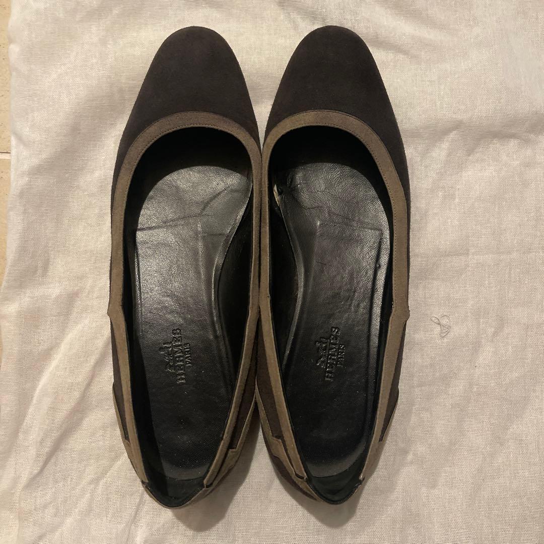 美品　HERMES パンプス　グレー　37.5
