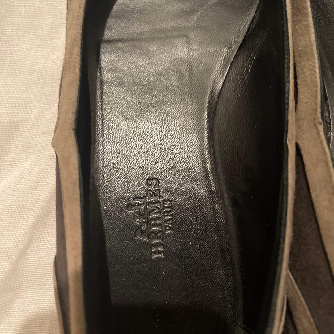 美品　HERMES パンプス　グレー　37.5