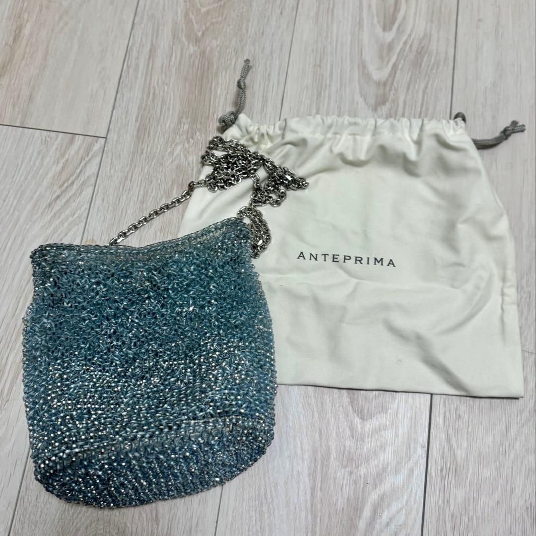 アンテプリマ セッキオスティローゾ ショルダーバッグ シルバーブルー