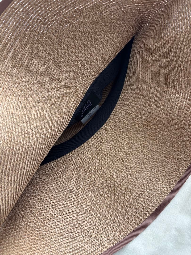 新品　Athena New York リボン付き 麦わら帽子