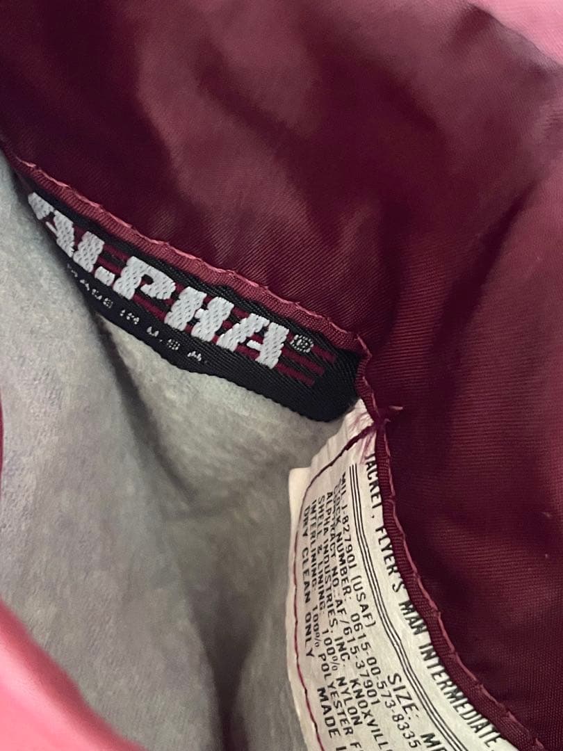 ジャケット・アウター ALPHA INDUSTRIES MA-1 MAROON made in USA