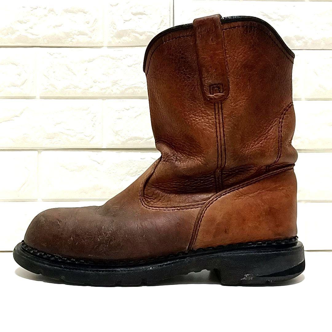 【希少★USA製】RED WING　レッドウィング　シボ革 レザー　ペコスブーツ